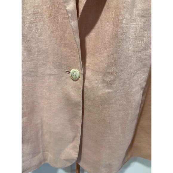 J. Jill Love Linen Blazer Women's Small S Peach Pink Casual Career Jacket - Picture 2 of 7